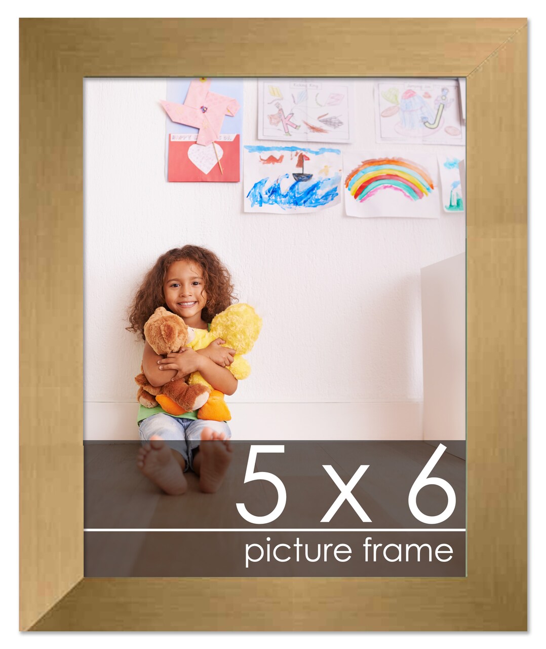 5x6 Solid Wood Picture Frame with UV-Resistant Acrylic & Acid-Free Backing, Available in 6 Finishes: Matte Black, Matte White, Metallic Bronze, Silver, Natural Wood Grain & Mahogany